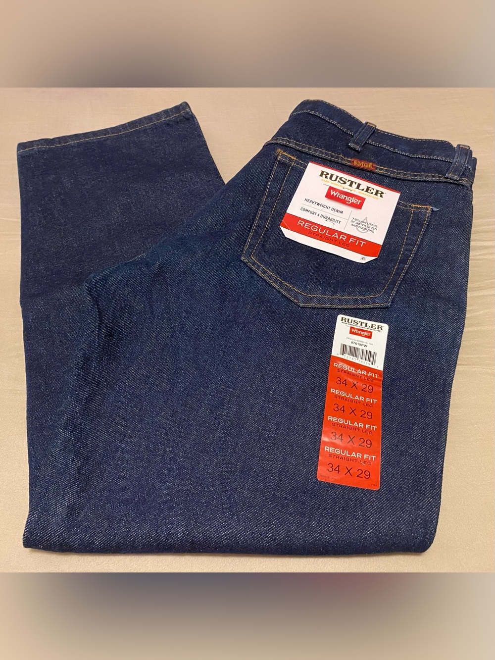 Wrangler Rustler Men's Regular Fit Straight Leg Heavyweight Denim Jeans 34x29NWT - Picture 4 of 4